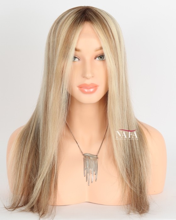 Elegant Ombre Beauty Inch Finest European Brown Roots Blonde Hair