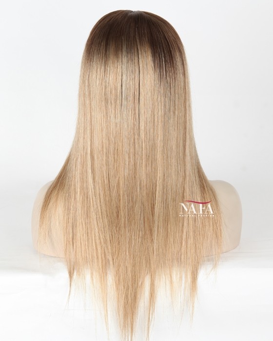 Blonde Ombre Human Hair Transparent Full Lace Wigs Nafawigs Nafawigs
