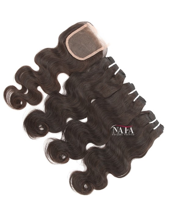 Brazilian Body Wave Hair 3 Bundles With Closure-Nafawigs.com