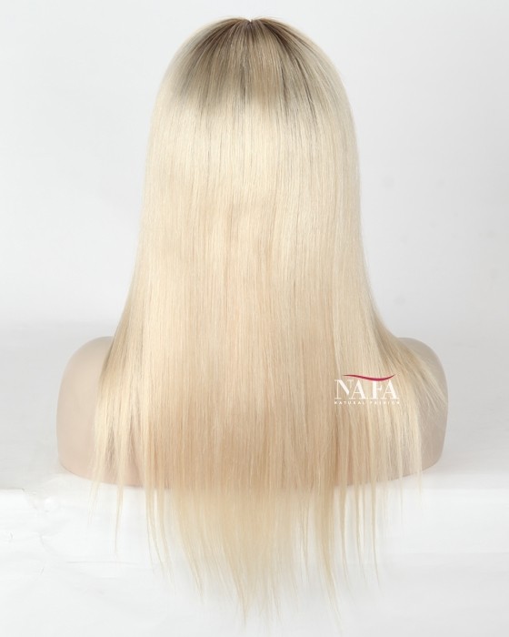 medium length blonde wig