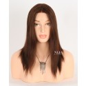  Soft and Seamless Look: 12-Inch Chocolate Brown Human Hair Wig