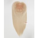 Experience Natural-Looking Volume:12 Inch All One Length Platinum Blonde White Human Hair Topper for Thinning Hair
