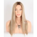 Realistic, Natural Look: 16-Inch Ombre Straight Human Hair Lace Front Wig