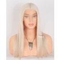 Elevate Your Look with Our 16 Inch European Human White Blonde Hair Wig for White Females