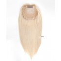 Achieve Effortless Elegance with Our 16 Inch Silk Base White Hair Topper for Women