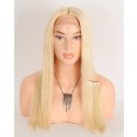 Bright, Luxe Look: 18-Inch 613 Blonde Straight Silk Top Human Hair Wig