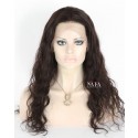Romantic Waves, Timeless Glamour: 20-Inch Long Black Wavy Human Hair Wig for Women