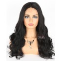 Classic, Sophisticated Beauty: 20-inch Black Body Wave Human Hair Wig