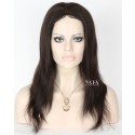 Sleek and Natural Beauty: 14-Inch Black Silky Straight Human Hair Wig 