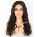 Chic and Versatile: 18-Inch Black Wavy Human Hair Wigs Natural Straight 