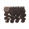 Virgin Brazilian Body Wave Hair 3 Bundles With Closure