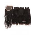 Brazilian Curly Human Hair With Closure