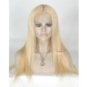 22 Inch Straight Long Blonde Afro Wig Human Hair Wigs For Caucasian