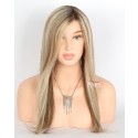 Radiant Beauty: Best Monofilament Top Highlight Honey Blonde Wig with Brown Roots