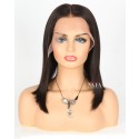 Straight Black Shoulder Length Middle Part Bob Wig 