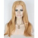 Sophisticated, Vibrant Look: 18-Inch Straight Strawberry Blonde 150 Density Wig