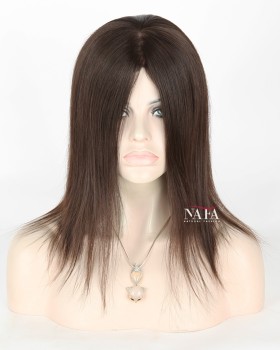 12-Inch Shoulder Length Natural Human Hair Wig 
