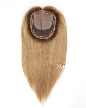 12 Inch All One Length Ombre Blonde Topper Hair Piece for Thinning Hair