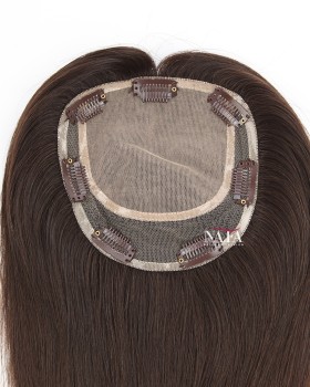 12 Inch Natural Black Silk Hair Topper for Thinning Hair