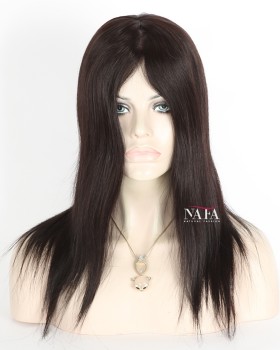 14-Inch Black Human Hair Female Brunette Wig