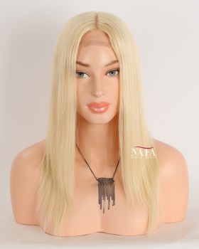 14-Inch Blonde Human Hair Glueless Medical Wig