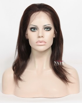14-Inch Realistic Straight Human Hair Wig for Women