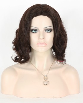 14-Inch Shoulder Length Big Curly Real Hair Wig