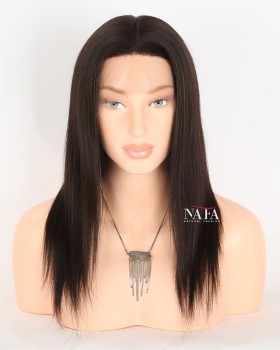 14 Inch Light Yaki Straight Silk Top Human Hair Wig