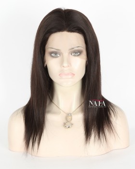 14 Inch Natural Human Hair Wig Straight Silk Top Wig