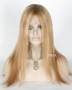 16-inch-blonde-front-highlight-streaks-straight-hair-wig