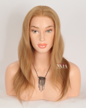 16-Inch Brazilian Golden Brown Full Lace Human Hair Wig