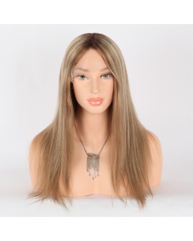 16-Inch Brown With Blonde Highlight Wear and Go Glueless HD Lace Wig