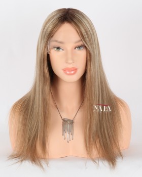 16-Inch Brown With Blonde Highlight Wear and Go Glueless HD Lace Wig