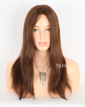 16-Inch Chocolate Dark Brown Human Hair Straight Wig
