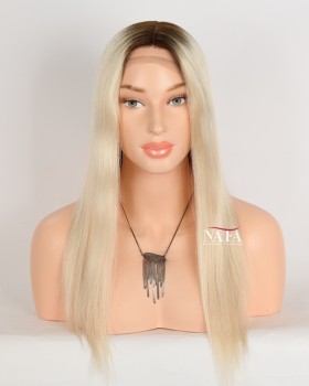 16-Inch European Omre White Hair Wig for Alopecia