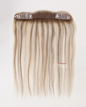 16-Inch Light Brown Hairline Topper with Blonde Highlights