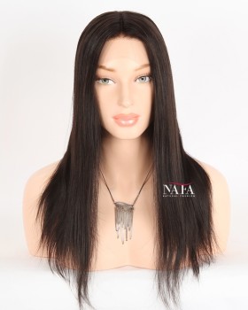 16-Inch Natural Human Hair Black Wig that Looks Real