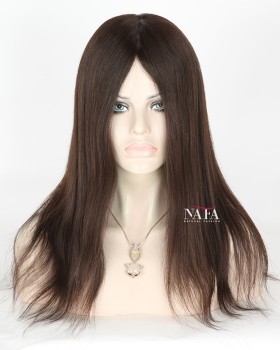 16-Inch Natural Human Hair Straight Wig