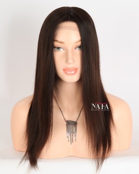 16-Inch Natural Looking Permanent Medical Brown Wig for Alopecia