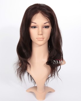 16-Inch Natural Straight Human Hair Wig for Ladies