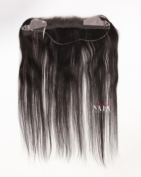 16-Inch Off Black Women's Hair Piece for Receding Hairline