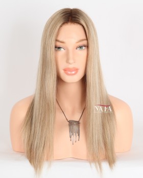 16-Inch Ombre Straight Human Hair Lace Front Wig