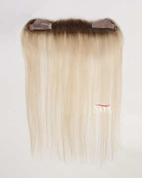 16-Inch Ombre White Hair Wig Topper for Thinning Hairline
