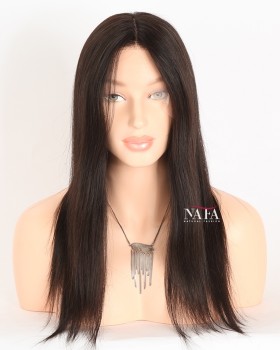 16-Inch Realistic Looking Natural Black Human Hair Wear and Go Glueless Wig