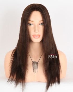 16-Inch Straight Brown Hd Lace Front Human Hair Wig