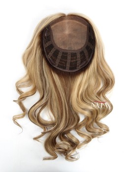 16 Inch Blonde Human Thin Hair Thick Wig Topper