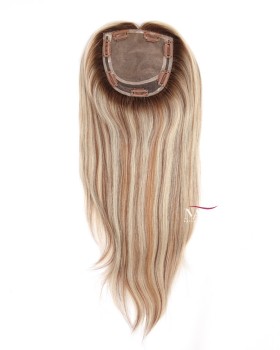 16 Inch Full One Length Ombre Real Human Hair Topper for Women