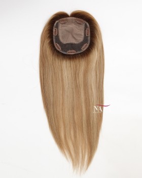 16 Inch Ginger Silk Base Hair Topper for Women