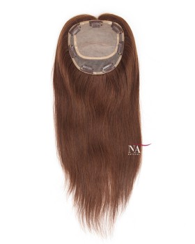 16 Inch Lace Front with Silk Base Brown Hair Topper for women