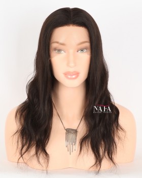 16 Inch Natural Looking Natural Hair Silk Top Wig